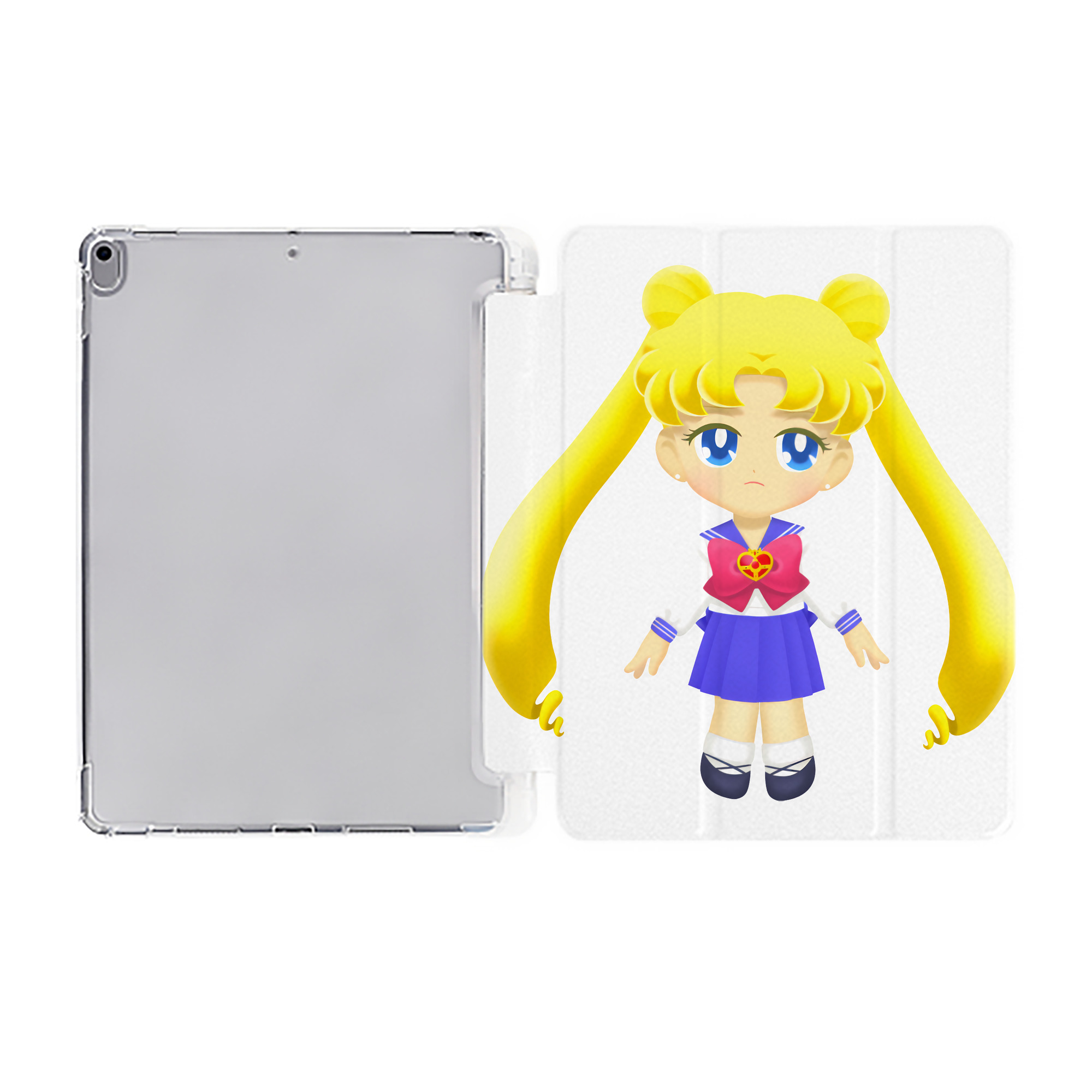（画像用） 美少女戦士セーラームーン 愛野 美奈子 あいの みなこ Sailor Moon Aino Minako IPad ケース ペン収納付き 三つ折りスタンド PUレザー×シリコン 対応機種9.5/10.5/10.9インチ